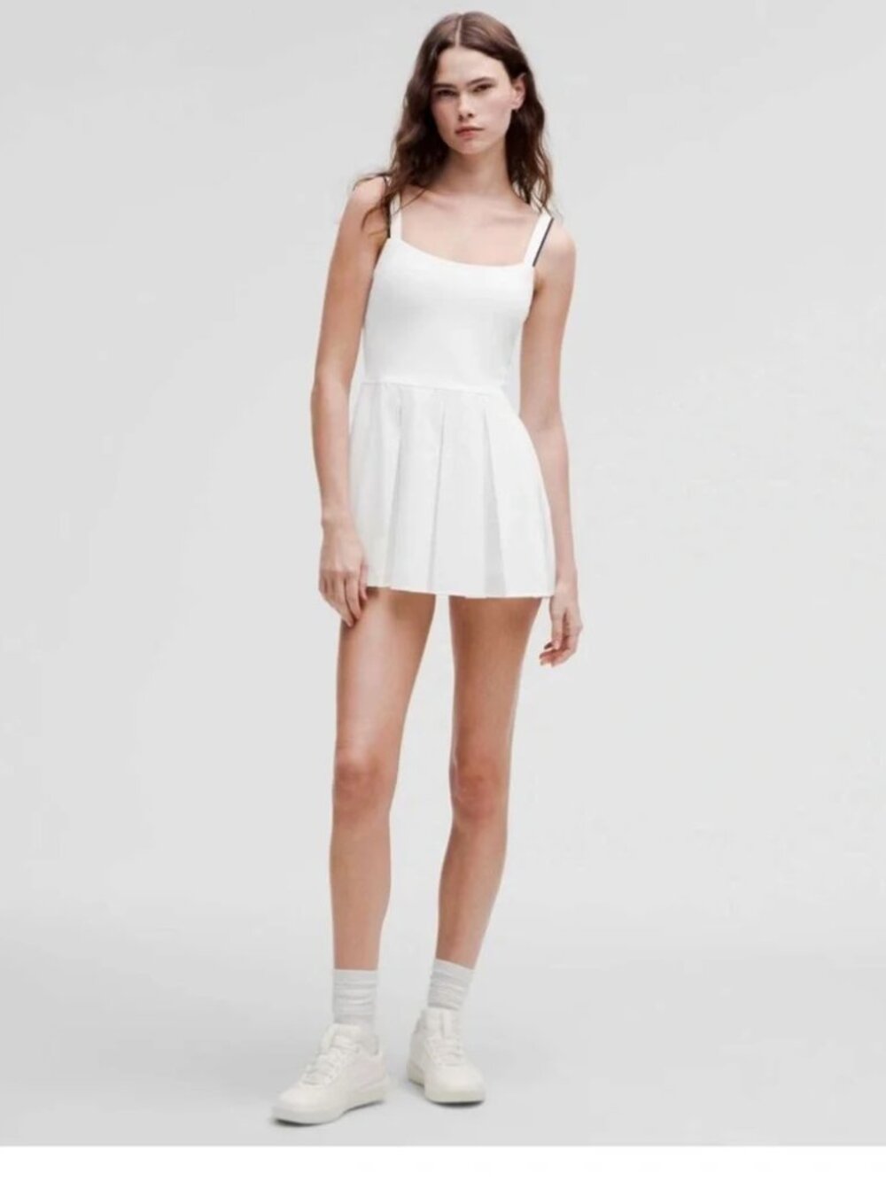Lululemon Box-Pleat Short-Lined Tennis DressWhite / Black size 6